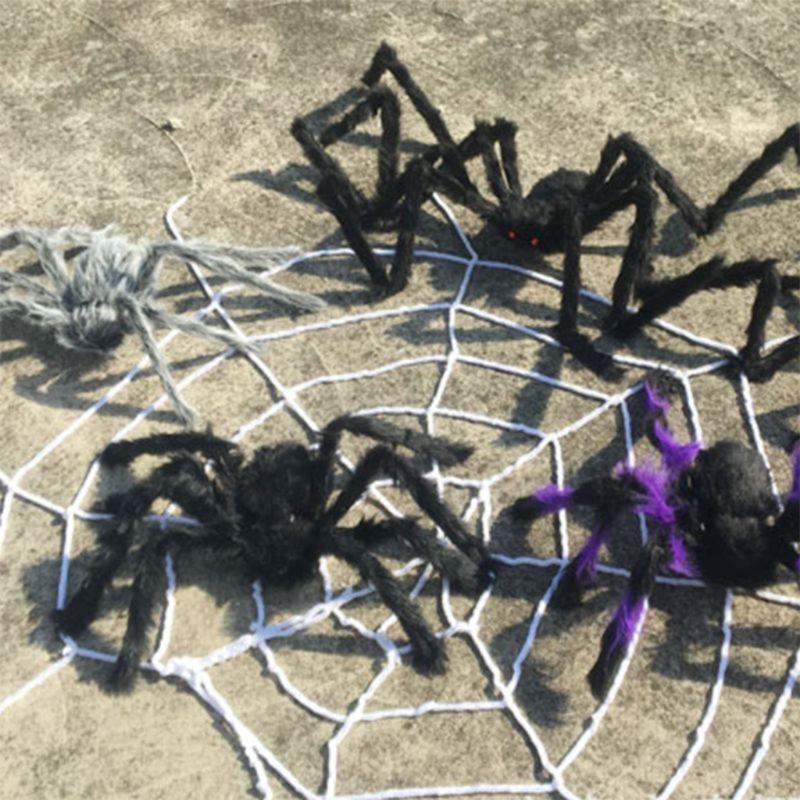 150cm Halloween Hairy Spider Scary Plush Giant Spiders for Haunted House Decor