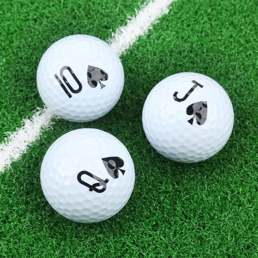 6PCS Simple Use Golf Balls Unique Design Poker Pattern Golf Club Professional