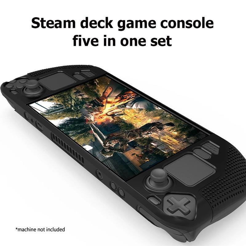For Steam Deck Game Console 5-in-1 Tempered Film Gaming Console Holder Travel