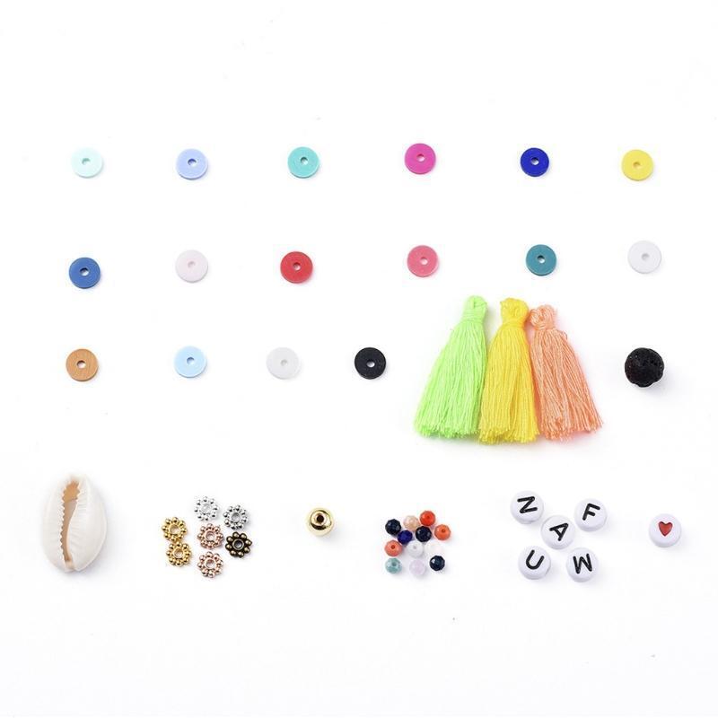 Round Polymer Clay Beads Chip Disk Loose Spacer Slice Beads Gift for Women Girls