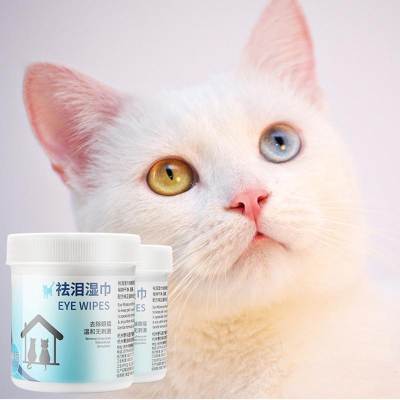100Pcs/Can Pet Eye Wet Wipes Dog Cleaning Paper Towels Cat Tear Stain Remover