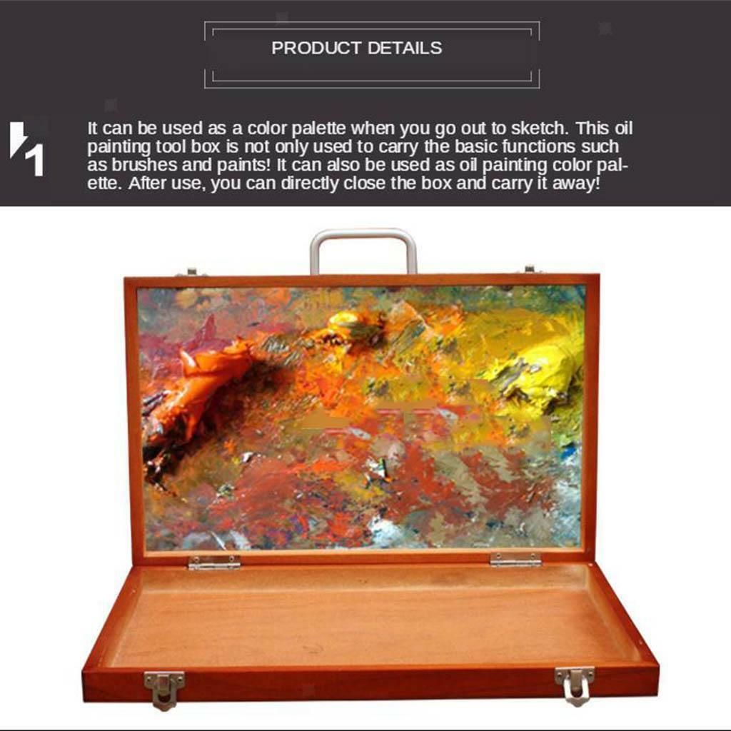 Wooden Box Drawing Painting Caja Desktop Storage Case