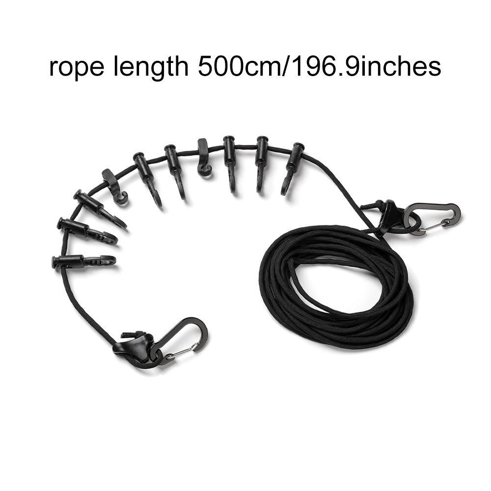 Adjustable Lanyard Outdoor Tent Rope Clothespin Hanging Rope Clothesline
