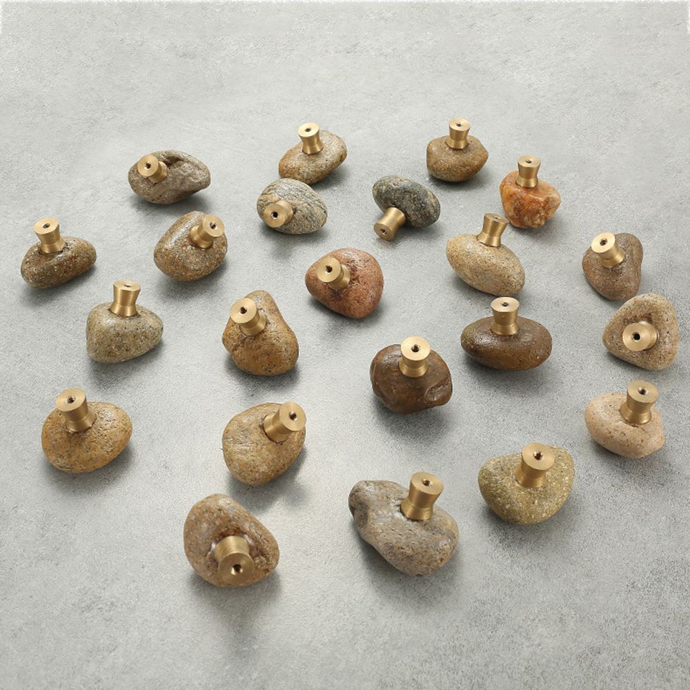 Hardware Metal Base Drawer Knobs Drawer Pulls Stone Handles Door Handle