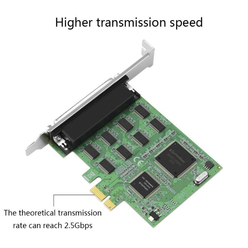 PCIe to 8 Port DB9 RS232 Serial Port Add On Card DB9in COM Adapter 16C1058 Chip