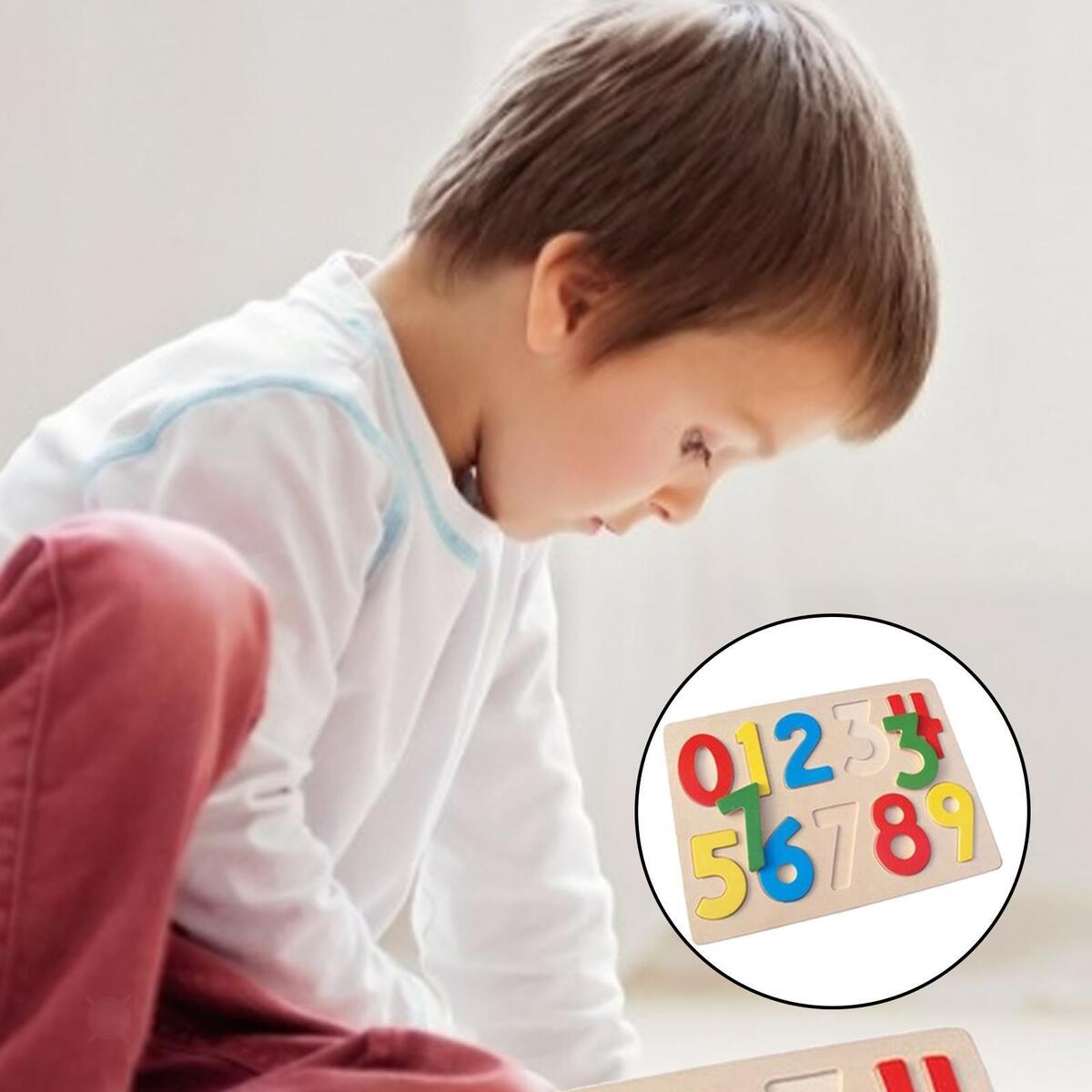 Wooden Number Puzzle for Toddlers 0-9 Puzzles Board for Preschools  and