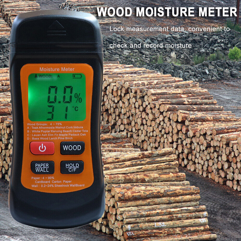 3 Modes Two Pins Timber Damp Moisture Meter Wood Humidity Tester Detector