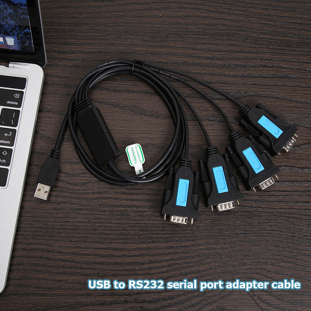 PL2303 Chipset 4 Port USB to RS-232 9-Pin DB9 Serial Cable Male A Adapter