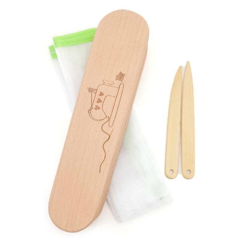 Hard Wood Tailors Clapper with Wooden Point Turner Ironing Mat for Steam Iron
