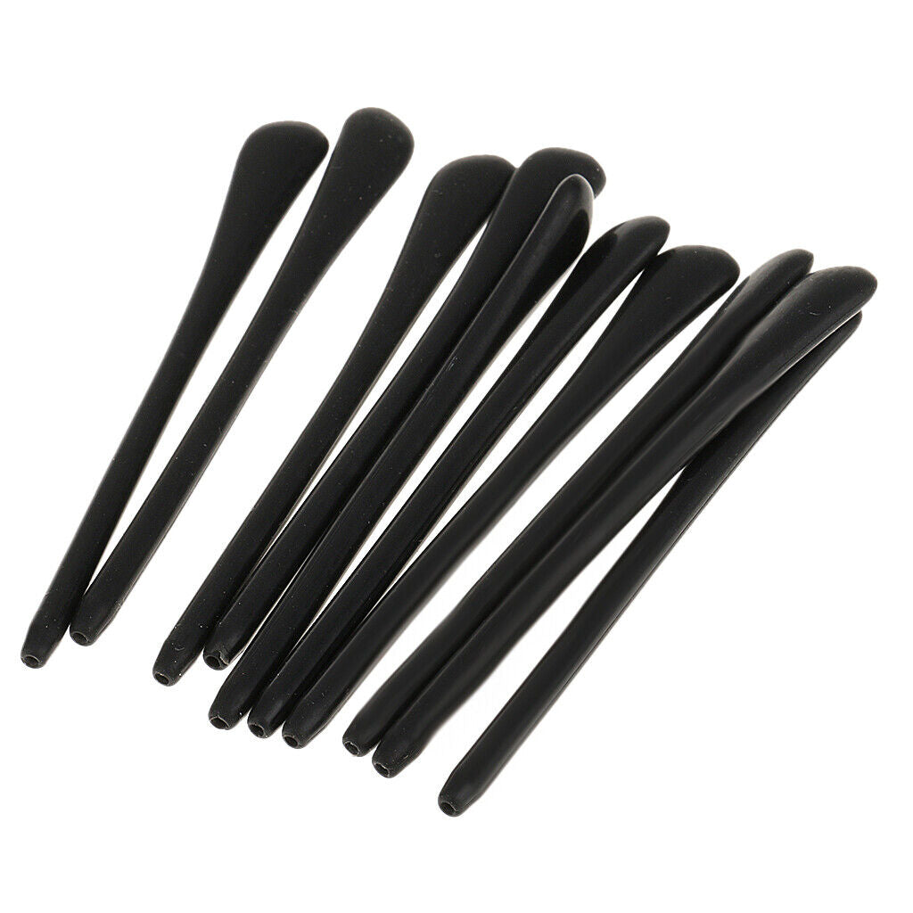 of 10 Silicone Eyeglasses End  Ear Sock Tubes Replacements Black
