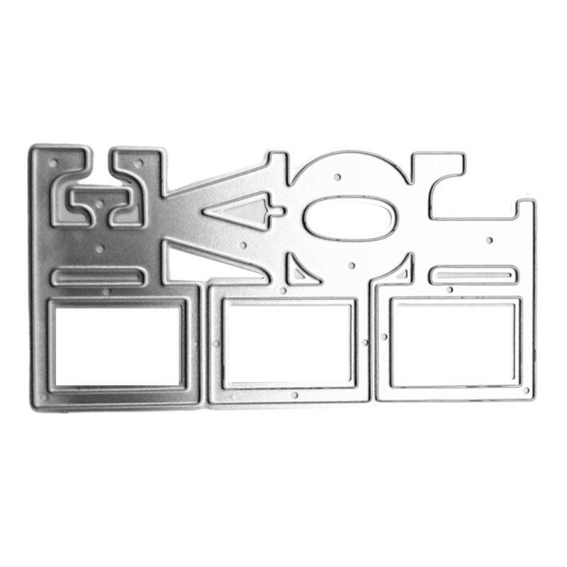 Words Love Square Metal Cutting Dies Stencil Scrapbooking DIY Album Paper Card