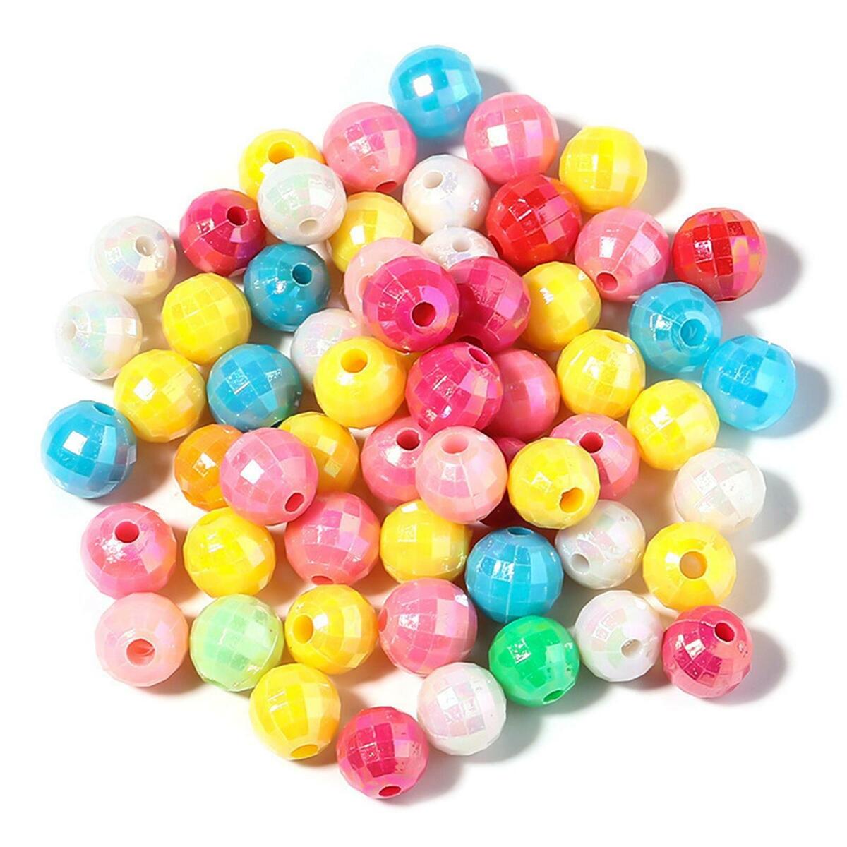 500 Pieces Plastic Spacer Loose  Bracelet Jewelry Making 10mm Charms