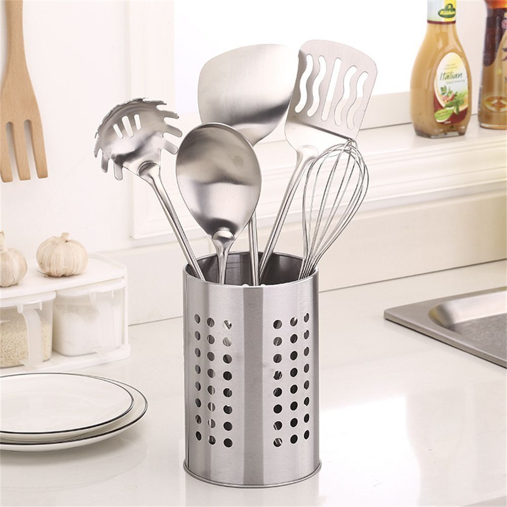 Home Cutlery Holder Stand Drainer Utensil Tableware Cage Water-Logging Basket