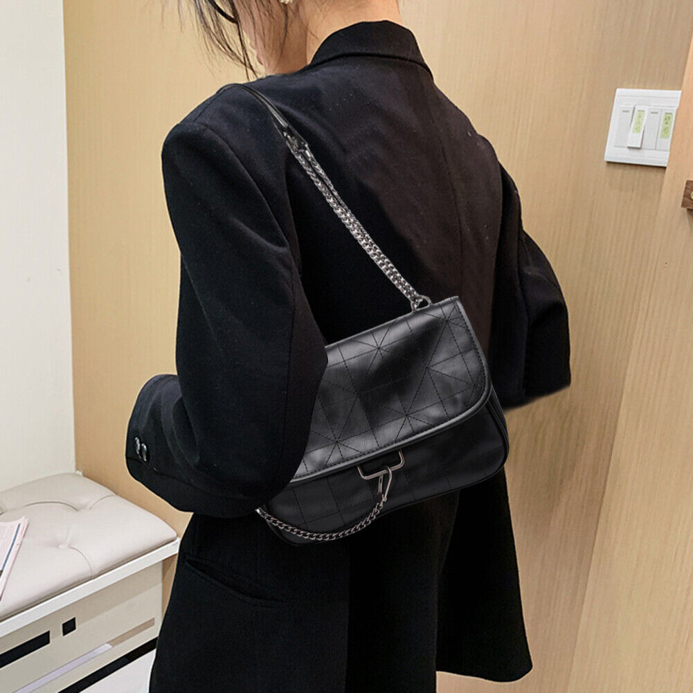 Rhombus Shoulder Messenger Bag Women Korean Fashion Leather Chain Handbag