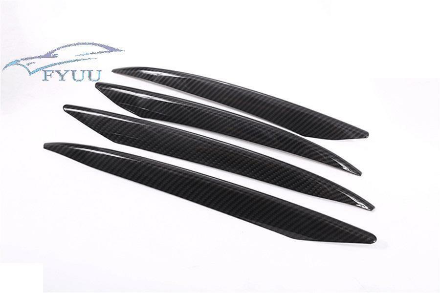 4PCS Carbon Fiber Style Front Fog Light Lamp Cover Trim Slat For Benz W213 16-20