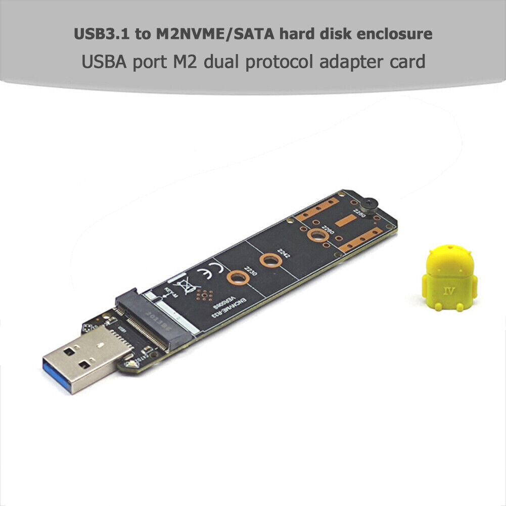 M.2 to USB Adapter M Key NGFF M2 PCIe SATA to USB 3.1 Gen 2 Type A SSD Card