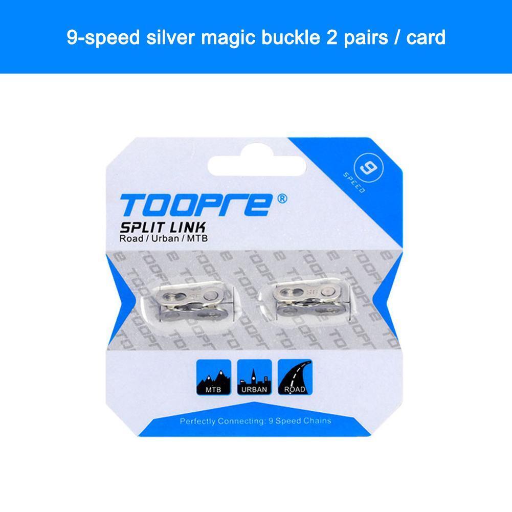 TOOPRE 2 Pairs Bicycle Chain Link Connector MTB Bike Master Links (9S)
