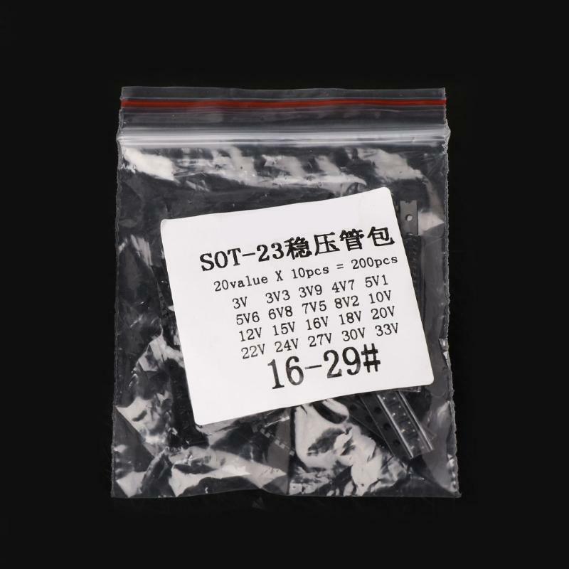 200Pcs SOT23 SMD Diode Sample Kits 20 kinds Each 10Pcs 3V-33V Zener SMD Diode