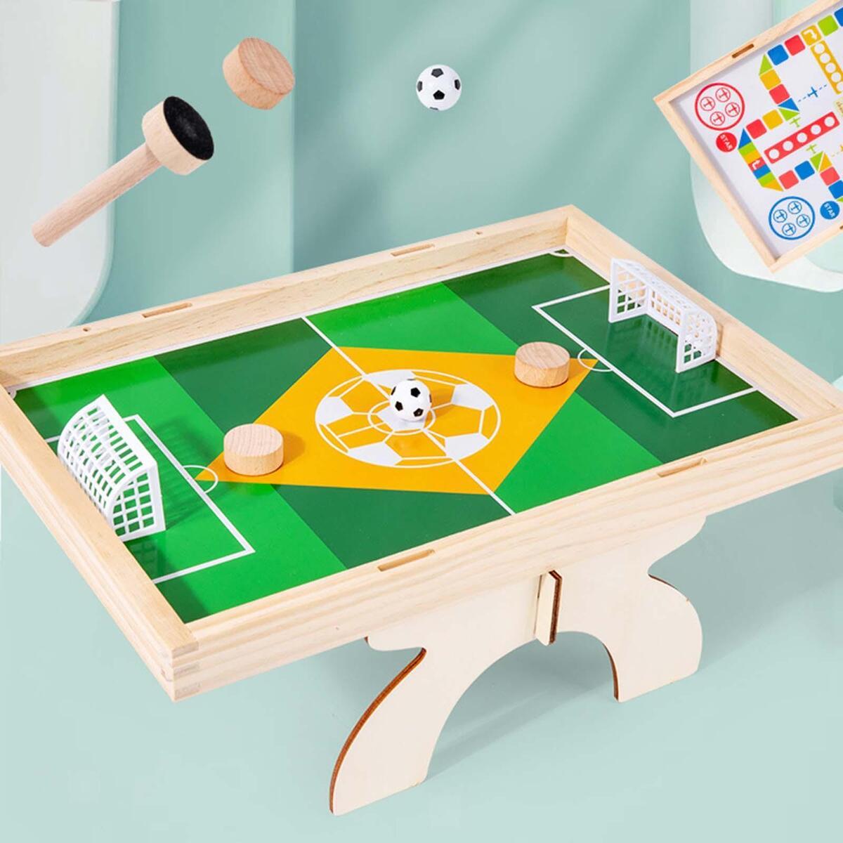Wooden Tabletop Football Game Flying Chess Table Top Soccer for Children