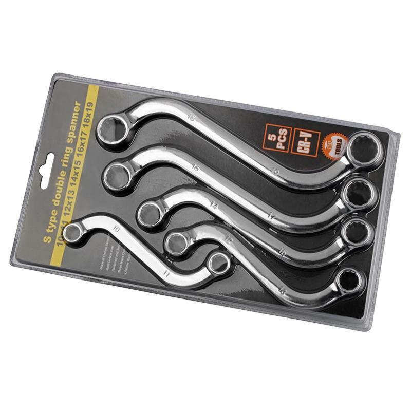 5x/Set S-Shaped Wrench Set Practical Double 12 Point Box Ends Wrench Repair Tool