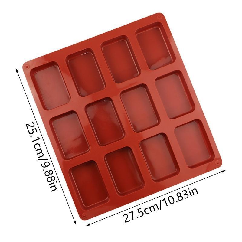 Soap Silicone Molds 12 Cavities Square Baking Mold for Soap Candles Jelly DIY
