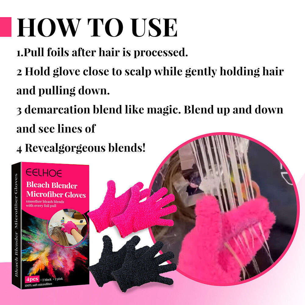 Home Microfiber Hair Dyed Gloves Durable Salons Hairdressing Tools Set