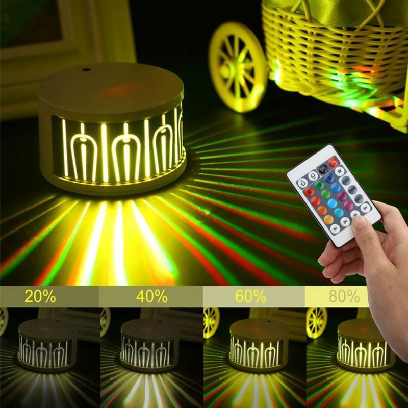 Creative Colorful Peacock LED Projection Lamp Remote Control Color Change Light