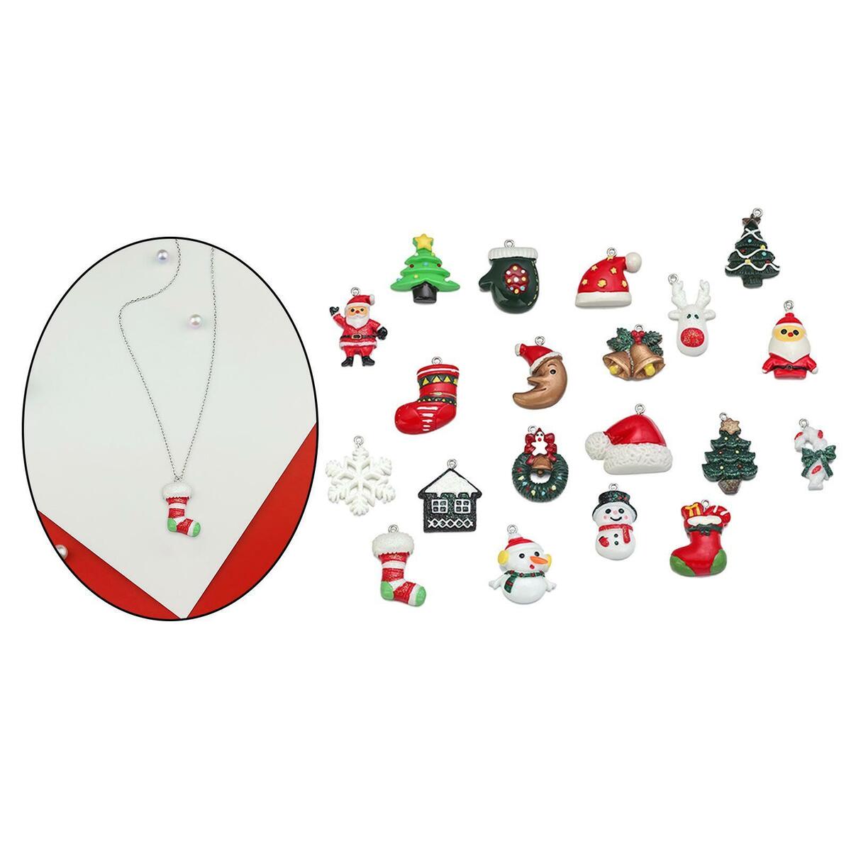 20pcs  Charms Christmas Pendants for Jewelry Making Craft Accessories
