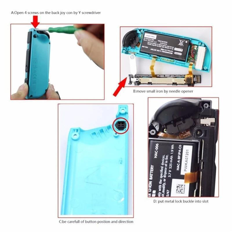 Metal Lock Buckle for Switch Replacement Repair Parts Loose Repair Buckle Lock