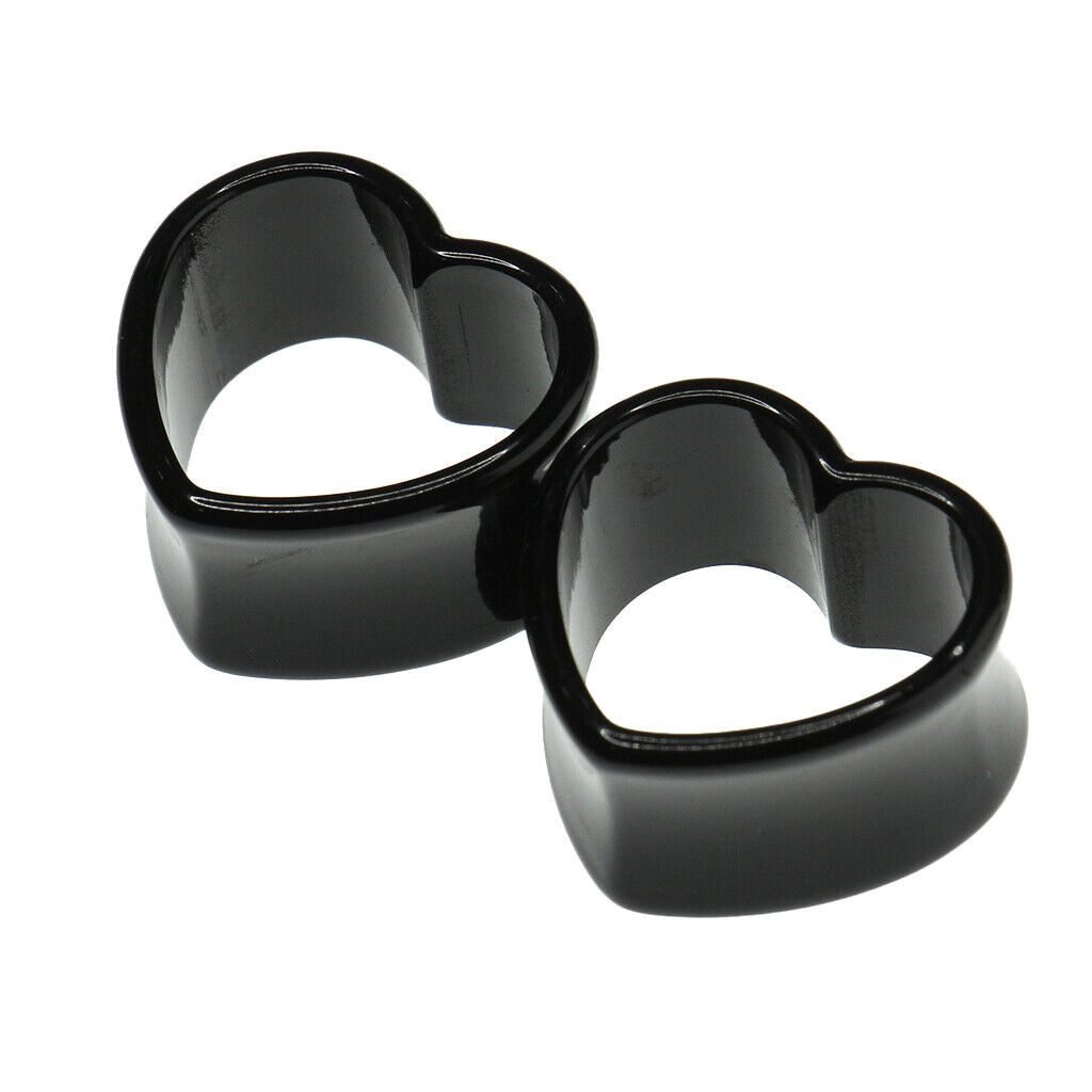 7 Pairs Heart Acrylic Tunnels Ear Stretcher Expander Gauges