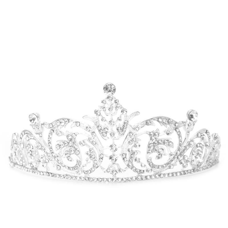 Bridal Austrian Rhinestone Tiara Wedding Crown Veil Headband Hair Accessories