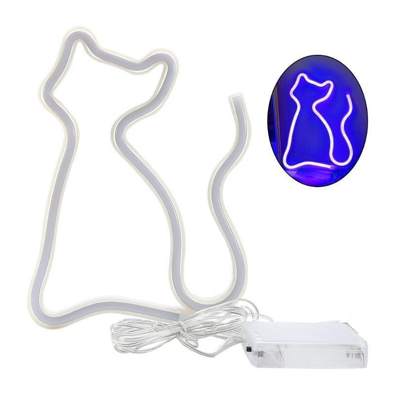 Cat Neon Sign Night Light Art Decorative Lights Wall Decor for Kids Room Party