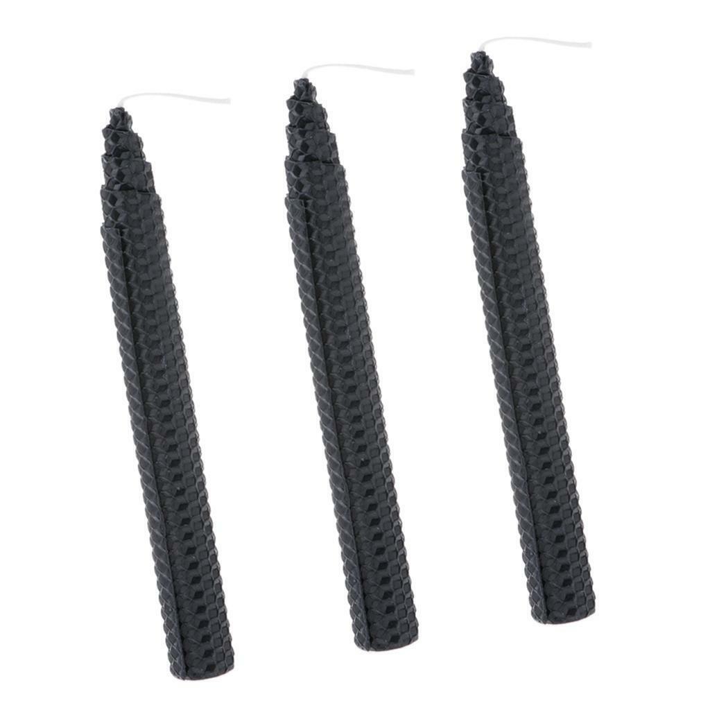 8.27Inch Black Beeswax Candles Long Honeycomb Taper for Wedding