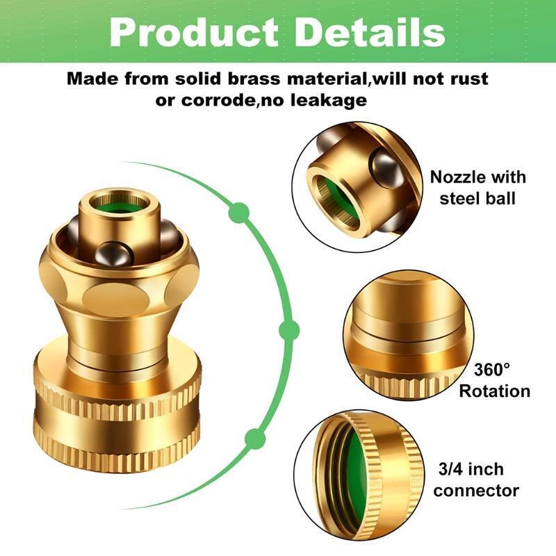 Brass Hose Nozzle Watering Sprayer Garden Twist Hosed Nozzles Watering Flowers