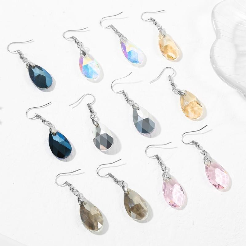 Teardrop Crystal Drop Dangle Earrings  Dangle Earrings Set Aesthetic Gradient