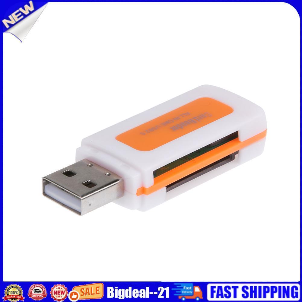 Mini USB2.0 4 Card Slots Smart Card Reader SD/MMC TF MS M2 Card Reader