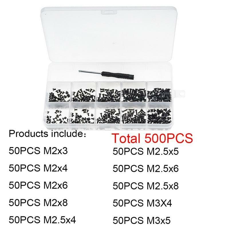 KM Black Zinc Plated Screws Metric M2 M2.5 M3 Laptop Notebook Computer Screw Kit