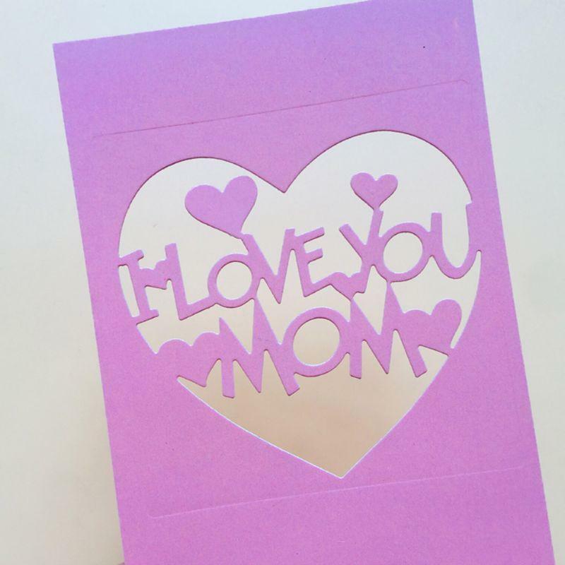 I Love You Mom Metal Cutting Dies Stencil Scrapbooking DIY Album Stamp Embossing