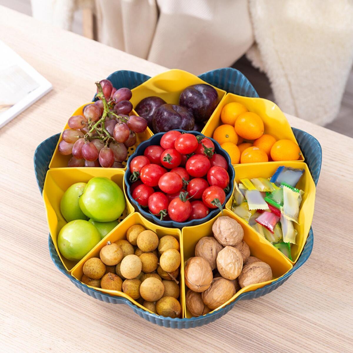 Rotable Hot Pot Vegetable Tray with Colander Convenient to Take Dishes