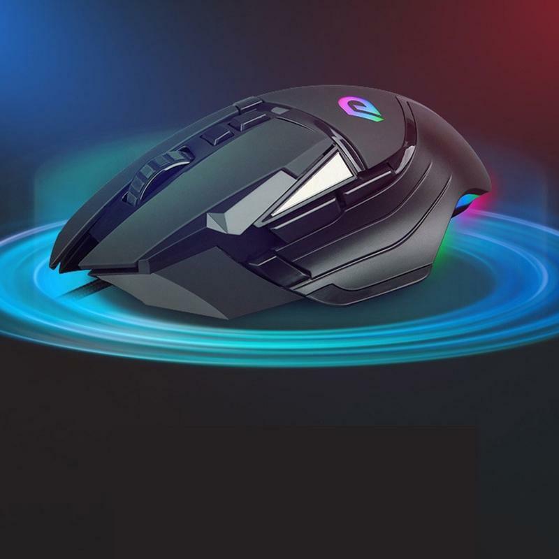USB Computer Mouse Wired Light Up Mouse for Laptop RGB Colorful Breathing Light