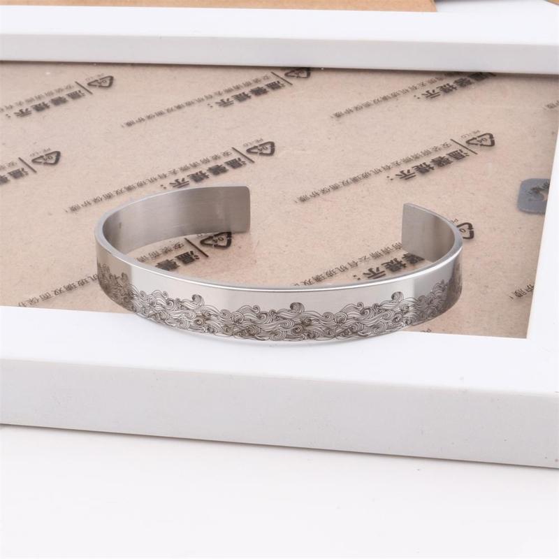 Lettering Surf Bracelet from Sister Bracelets  Stainless Steel Polished