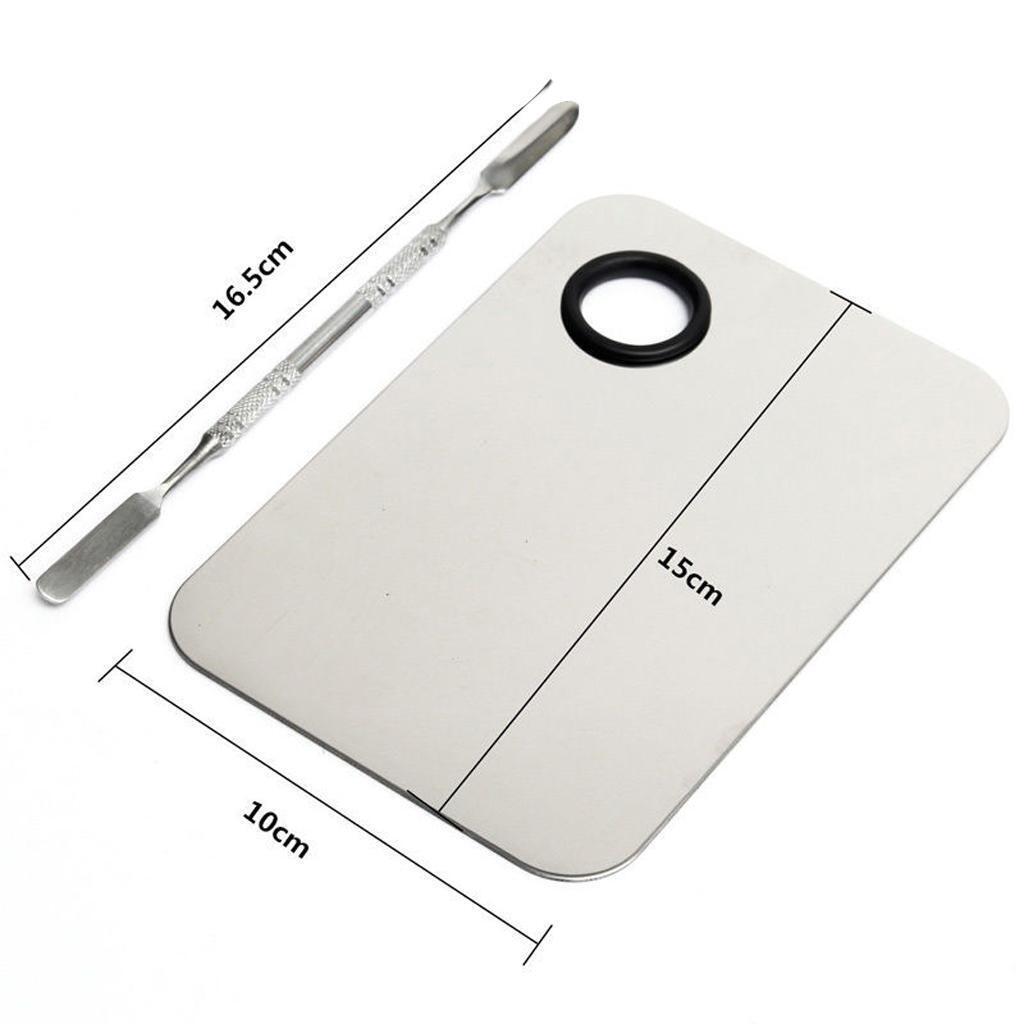 Stainless Steel Makeup Mixing Blending Palette with Spatula Cosmetic Tool
