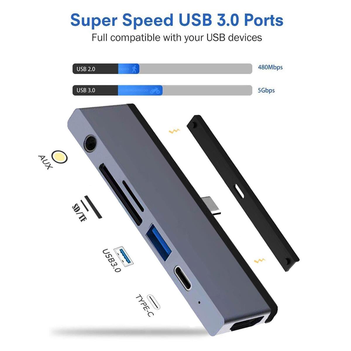 Hub,  to 4K  4K  Output Accessories USB 3.0 Port 3.5mm Headphone   Adapter  /