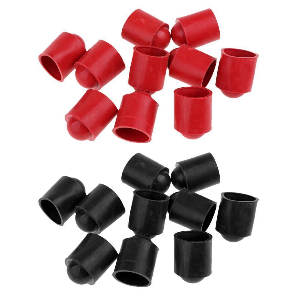 10x Cue Tip Protector Rubber Billiard Snooker Stick Cover Guard Black Red