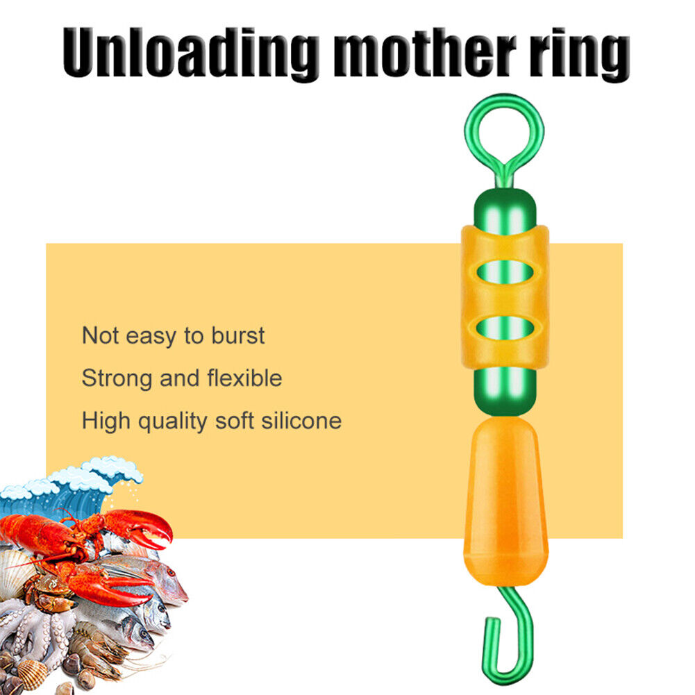 8x Sub Line Clip Silicone Anti Wrap Ring Connector Clamp Fishing Tackle (2)