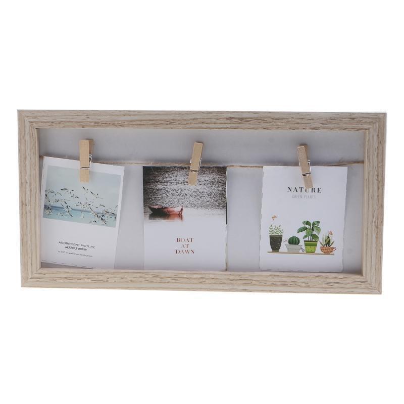 Rustic Wooden Picture Frames Clip Photo Holder Display Picture Board Clipboard