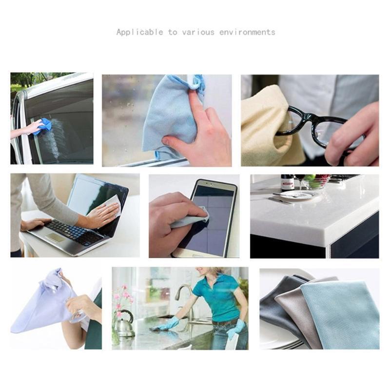4pcs/set Microfiber Lint-free Cleaning Cloths for Wine Glasses Windows Mirrors