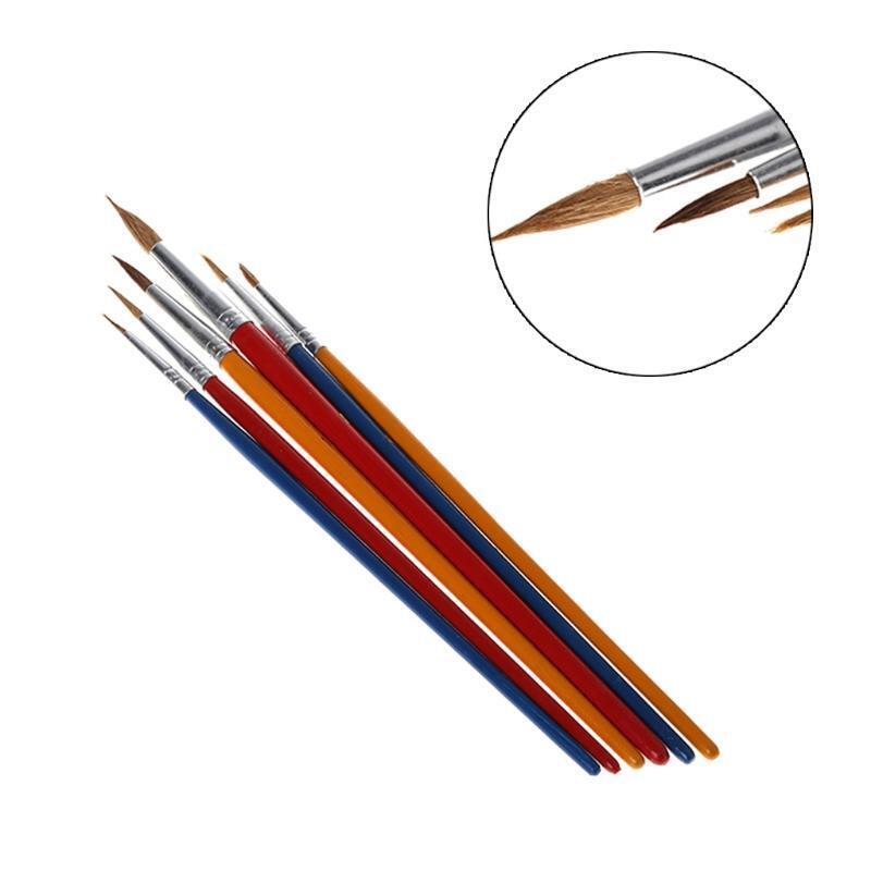 6pcs Two Type Wooden Nylon Painting Drawing Oil Paint Artist Practice Brushes