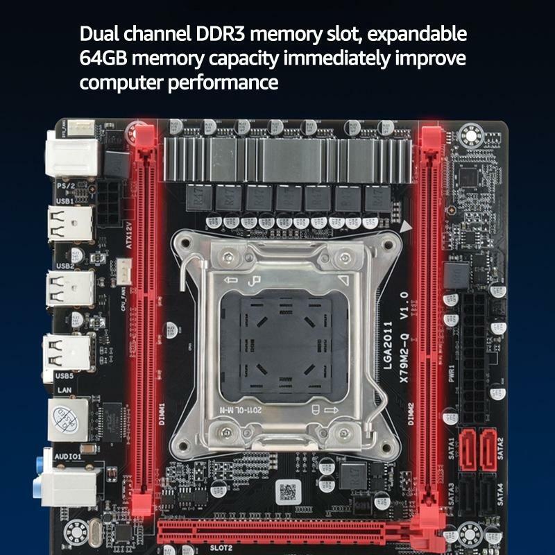 X79M2-Q Motherboard LGA 2011 PCI-E M.2 NVME Interface Support Reg ECC Xeon E5