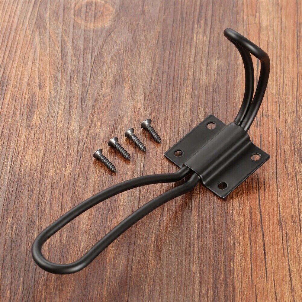 Black Zinc Alloy Clothing Hook Coat Clothes Hat Towel Organizer Wall Door Hanger